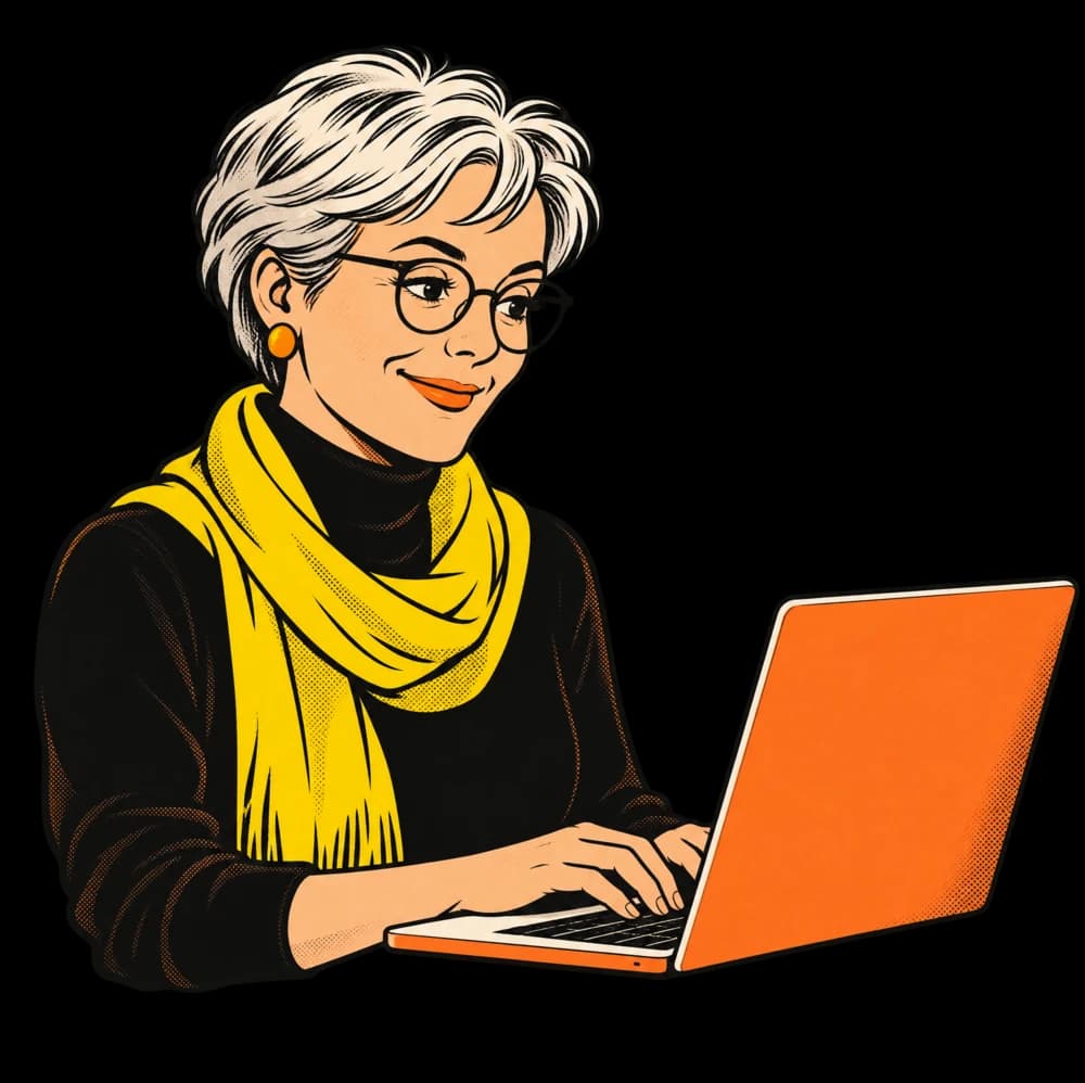 Illustration d’une femme qui remplit sa demande sur un ordinateur portable